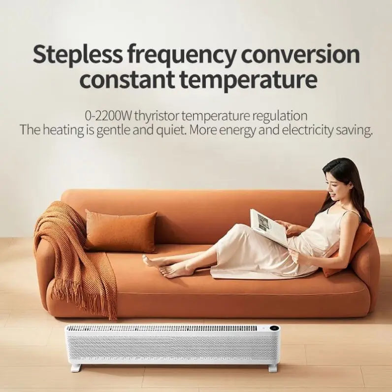 HKM-140691 Ultra-Thin 2200W Graphene Baseboard Electric Heater with Remote Control and Overheat Protection