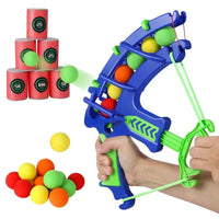 HKM-140755 Children's Bow and Arrow Target Set - Indoor/Outdoor Fun with Eco-Friendly Throwing Sponge Balls