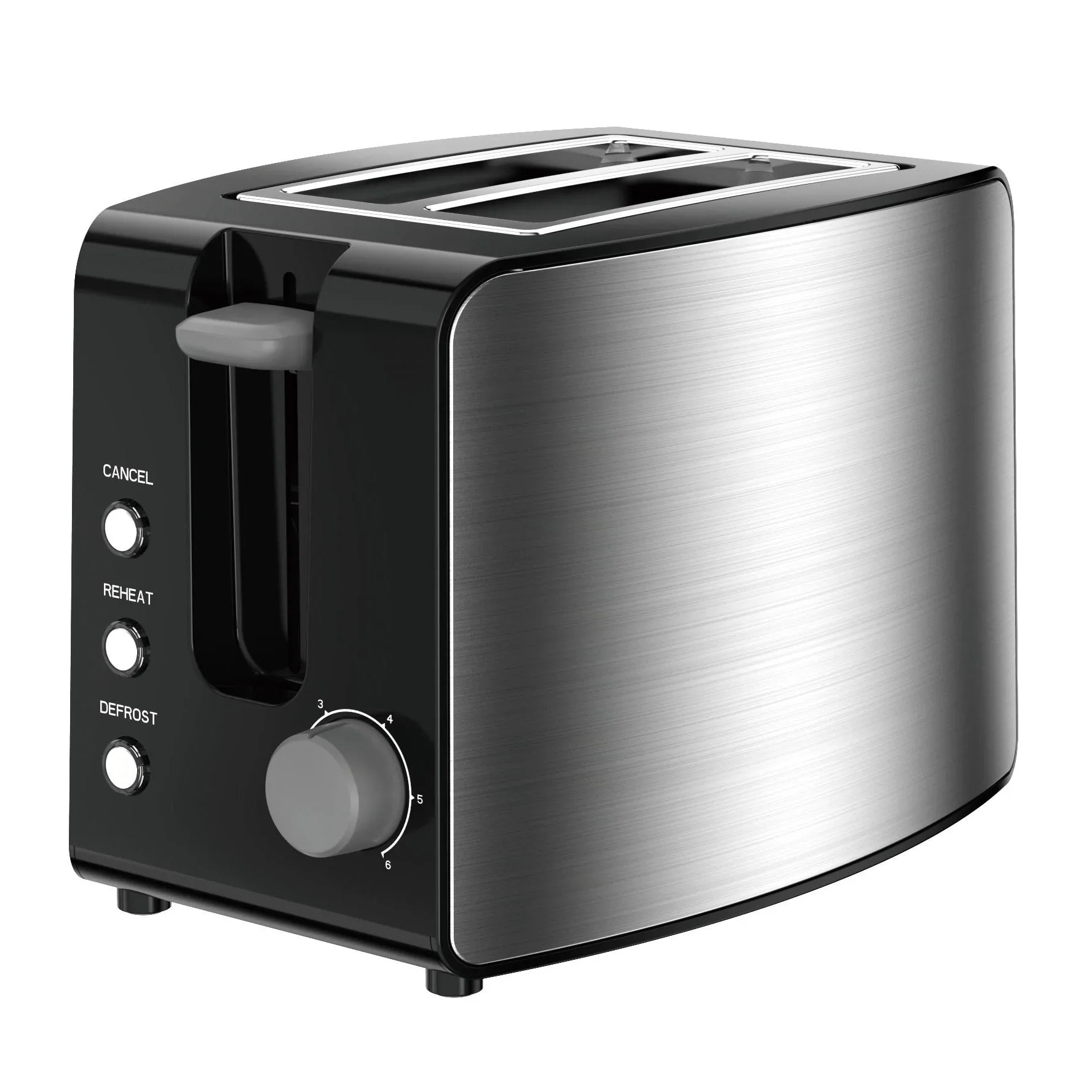 HKM-140819 2-Slice 38mm Wide Slot Breakfast Toaster with Easy-Clean Design