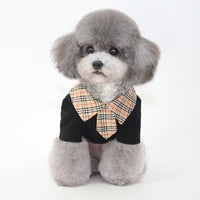 HKM-1408445 Summer Cotton Thin Polo Shirt for Small Dogs in Black and White