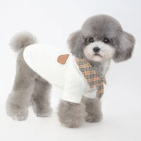 HKM-1408445 Summer Cotton Thin Polo Shirt for Small Dogs in Black and White