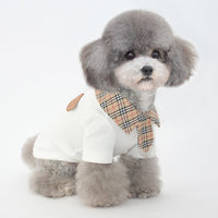 HKM-1408445 Summer Cotton Thin Polo Shirt for Small Dogs in Black and White