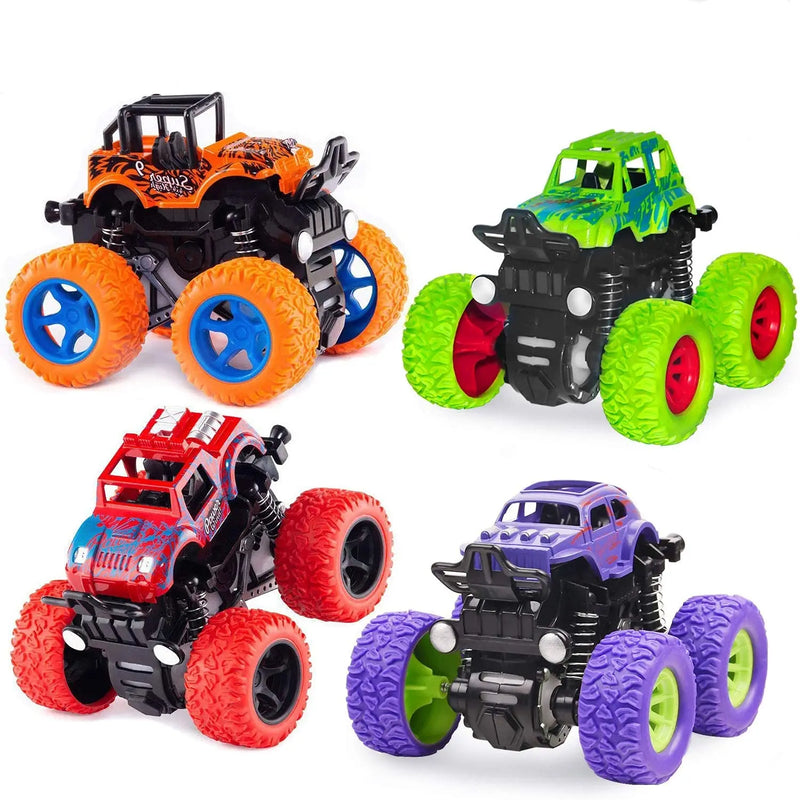 HKM-140883 Inertia 4WD Off-Road Monster Truck Toy for Kids - Friction Powered, 1:32 Scale, Durable Plastic