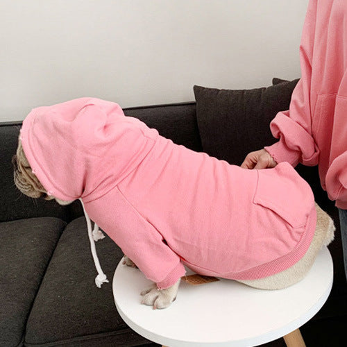 HKM-140883 Trendy Fleece Hooded Sweater for Small Dogs - Stylish & Comfortable