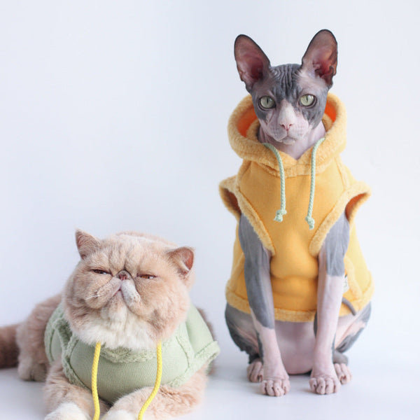 HKM-1409341 Pet Fleece Hooded Sweater for Autumn and Winter, Thickened Fabric, Available in Multiple Colors and Sizes