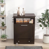 HKM-1409725 Gray Pet Feeder Station with Storage Cabinet and Dual Bowls, Ideal for Food and Water