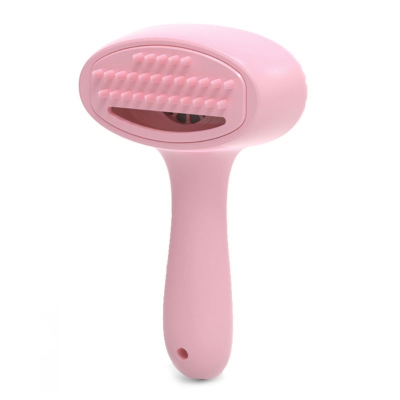 HKM-1409853 Pet Hair Removal Comb - Plastic Grooming Brush in Blue and Pink for Easy Cat Hair Cleanup