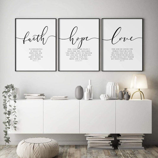 HKM-141011 Modern Minimalist Black Text Art Set on White Base - Frameless Decorative Paintings for Living Room