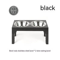 HKM-1410237 Adjustable Slow Feeding Bowl Rack with Stainless Steel Dog Bowls for Neck Protection