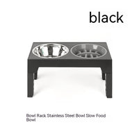 HKM-1410237 Adjustable Slow Feeding Bowl Rack with Stainless Steel Dog Bowls for Neck Protection