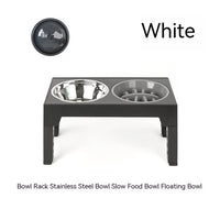 HKM-1410237 Adjustable Slow Feeding Bowl Rack with Stainless Steel Dog Bowls for Neck Protection