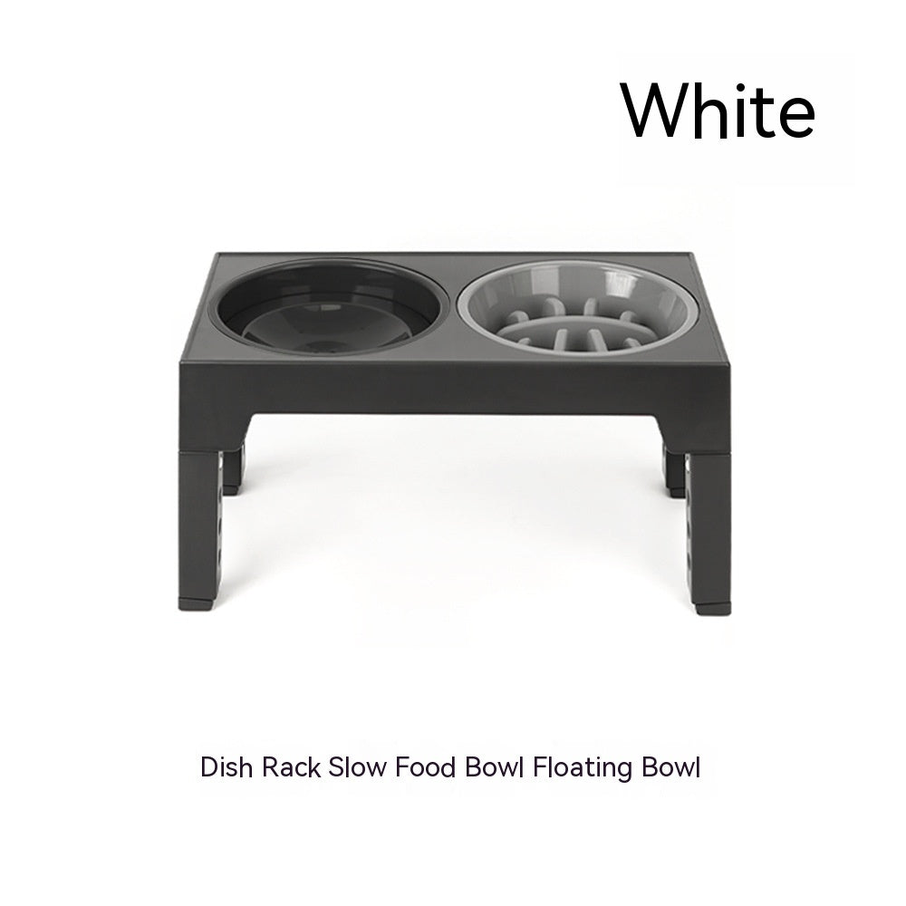 HKM-1410237 Adjustable Slow Feeding Bowl Rack with Stainless Steel Dog Bowls for Neck Protection