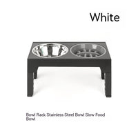 HKM-1410237 Adjustable Slow Feeding Bowl Rack with Stainless Steel Dog Bowls for Neck Protection