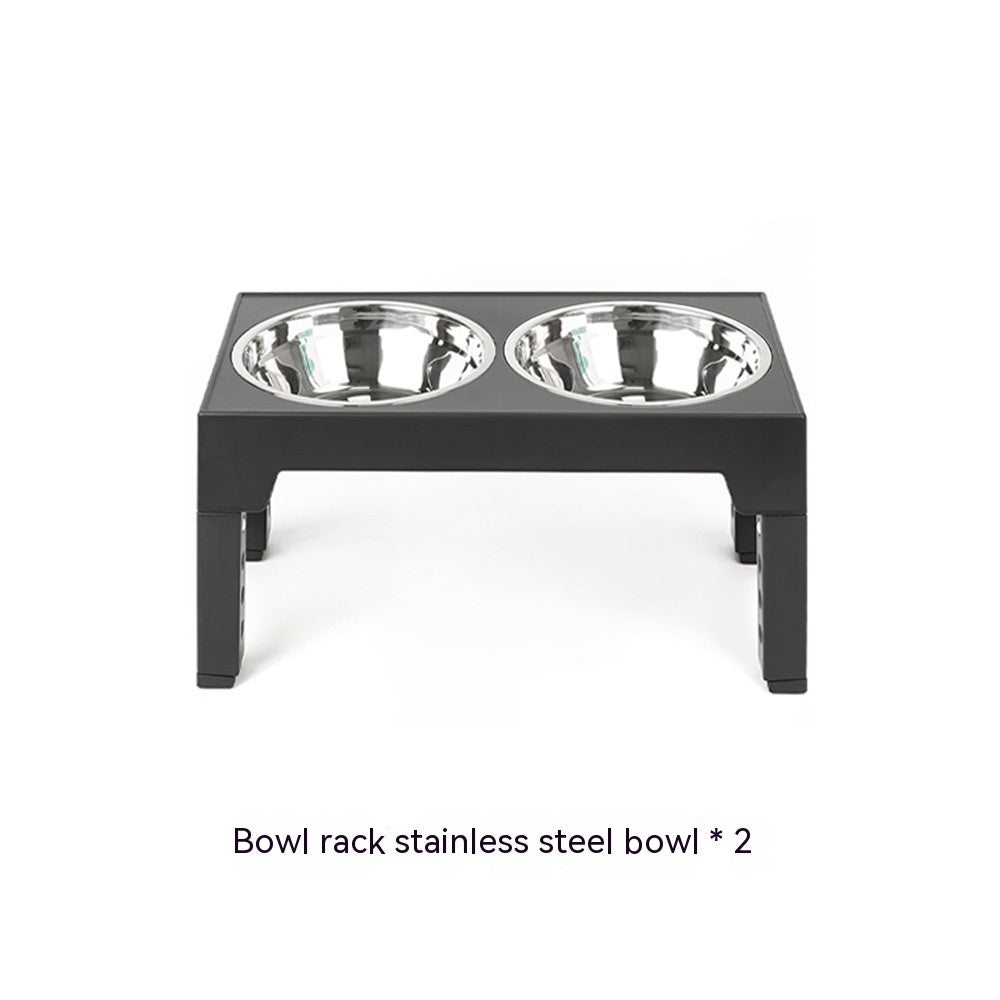 HKM-1410237 Adjustable Slow Feeding Bowl Rack with Stainless Steel Dog Bowls for Neck Protection