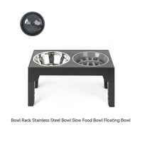 HKM-1410237 Adjustable Slow Feeding Bowl Rack with Stainless Steel Dog Bowls for Neck Protection