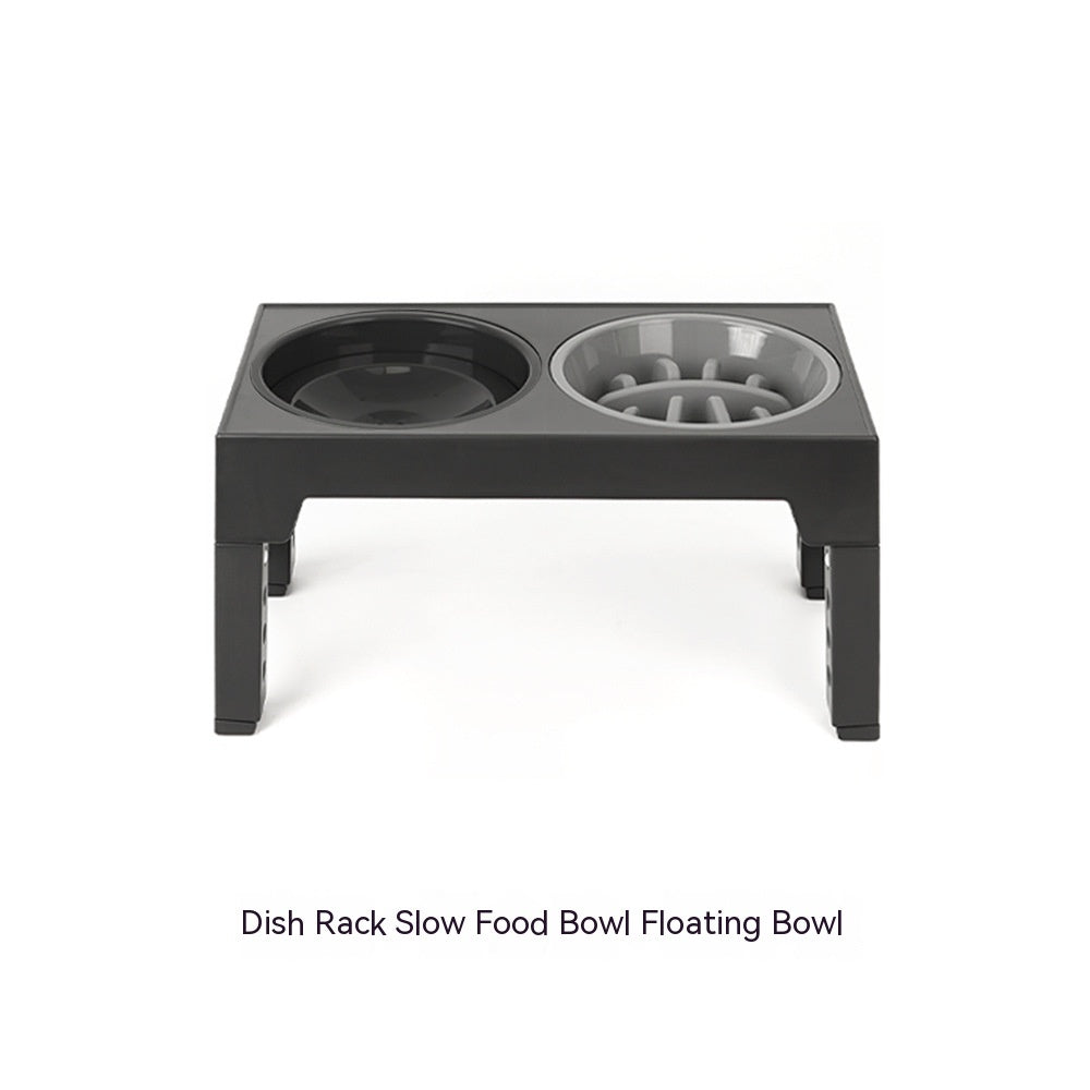 HKM-1410237 Adjustable Slow Feeding Bowl Rack with Stainless Steel Dog Bowls for Neck Protection