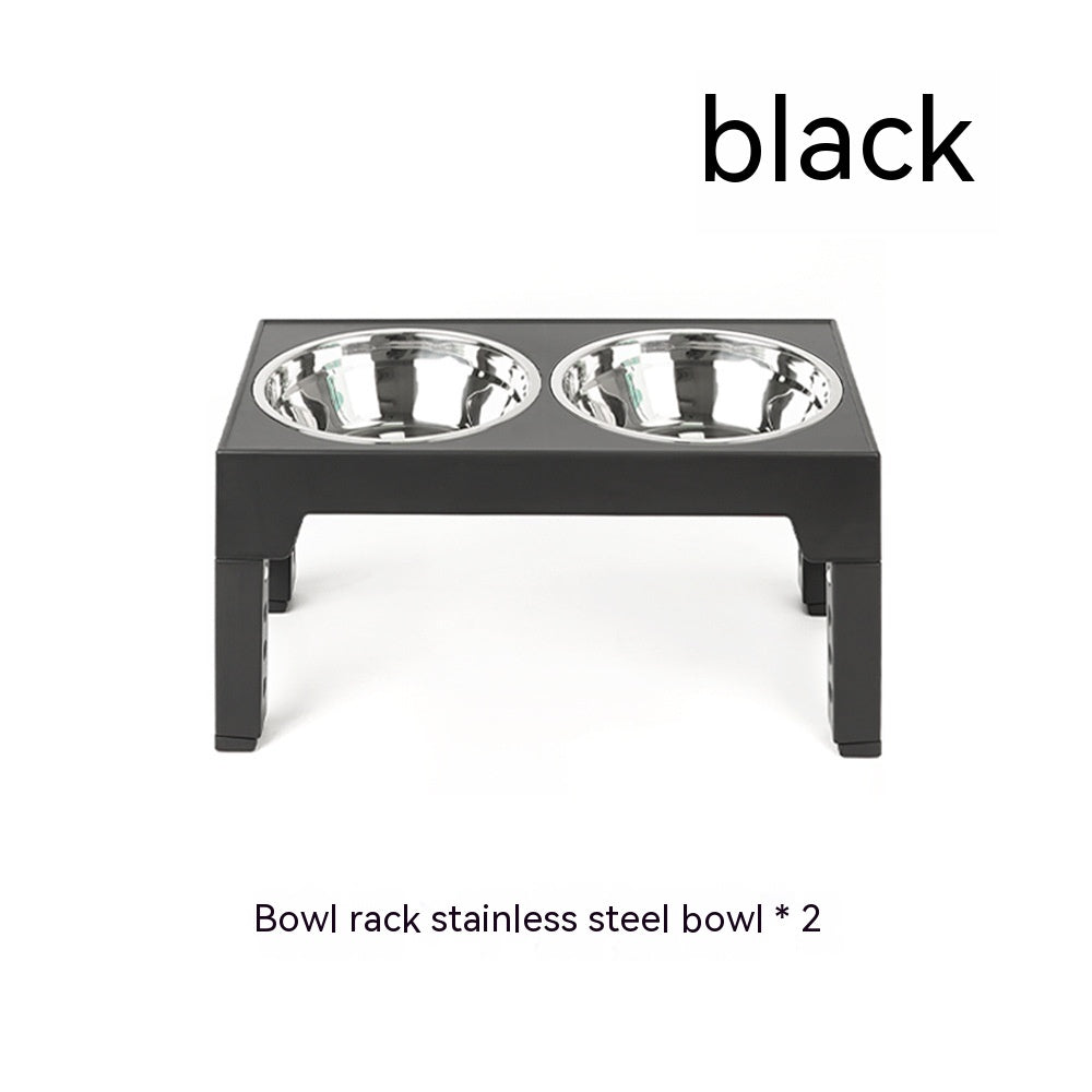 HKM-1410237 Adjustable Slow Feeding Bowl Rack with Stainless Steel Dog Bowls for Neck Protection
