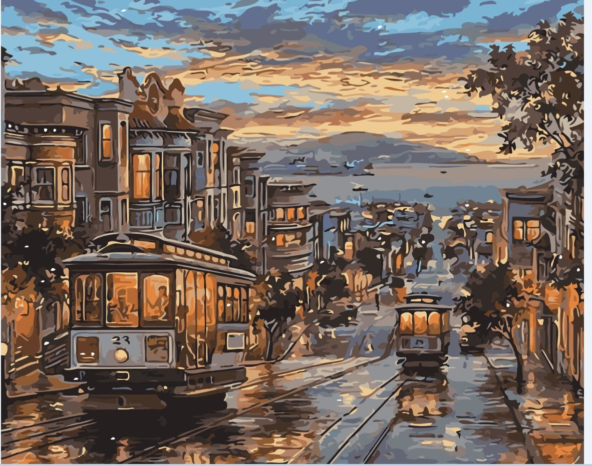 HKM-141075 City-Inspired Paint by Numbers Kit - 40 x 50 cm