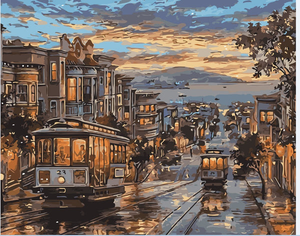 HKM-141075 City-Inspired Paint by Numbers Kit - 40 x 50 cm