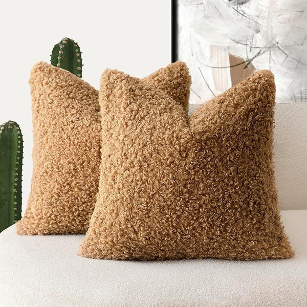 HKM-141075 Customizable Solid Color Faux Cashmere Pillow Cover - 25 Colors & Multiple Sizes Available