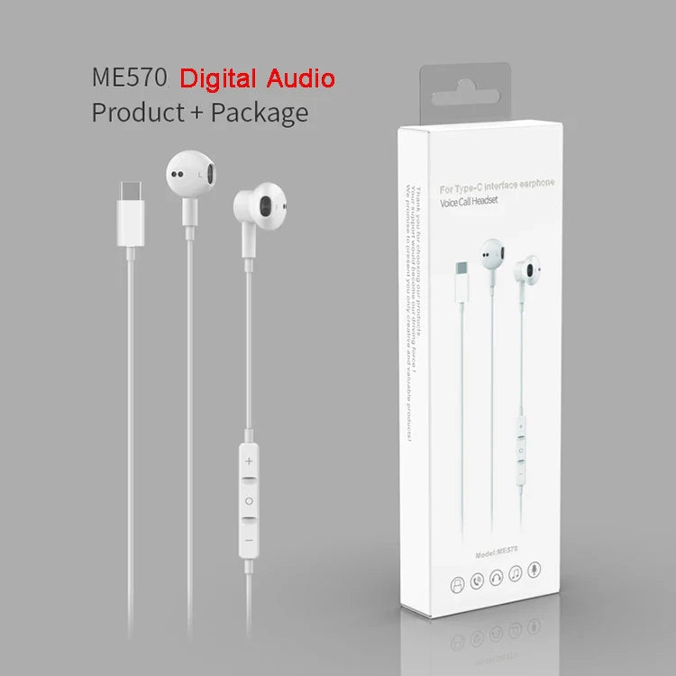 HKM-141075 USB-C Wired Earbuds with Mic for iPhone 15 and Google Devices