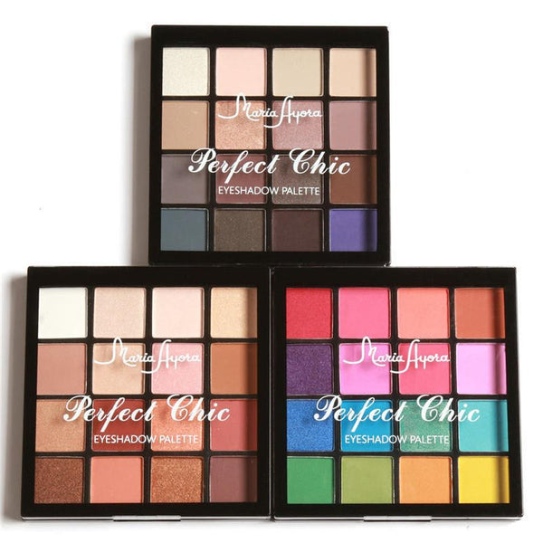 HKM-141139 16-Color Eye Shadow Palette - Versatile Shades: Bean Paste, Pumpkin Red-Brown, Spring/Summer Hues