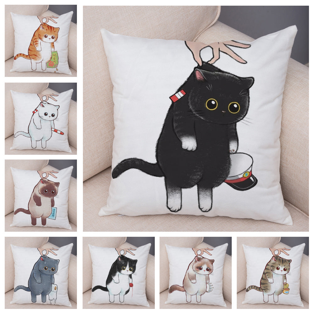 HKM-141139 Mixed Color Linen Pillowcase for Living Room - 45x45cm Polyester Design