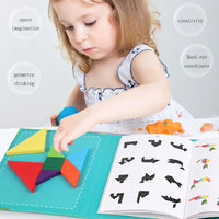 HKM-141203 Montessori Geometry Tangram Paper Puzzle Book for Kids - Educational DIY Learning Toy