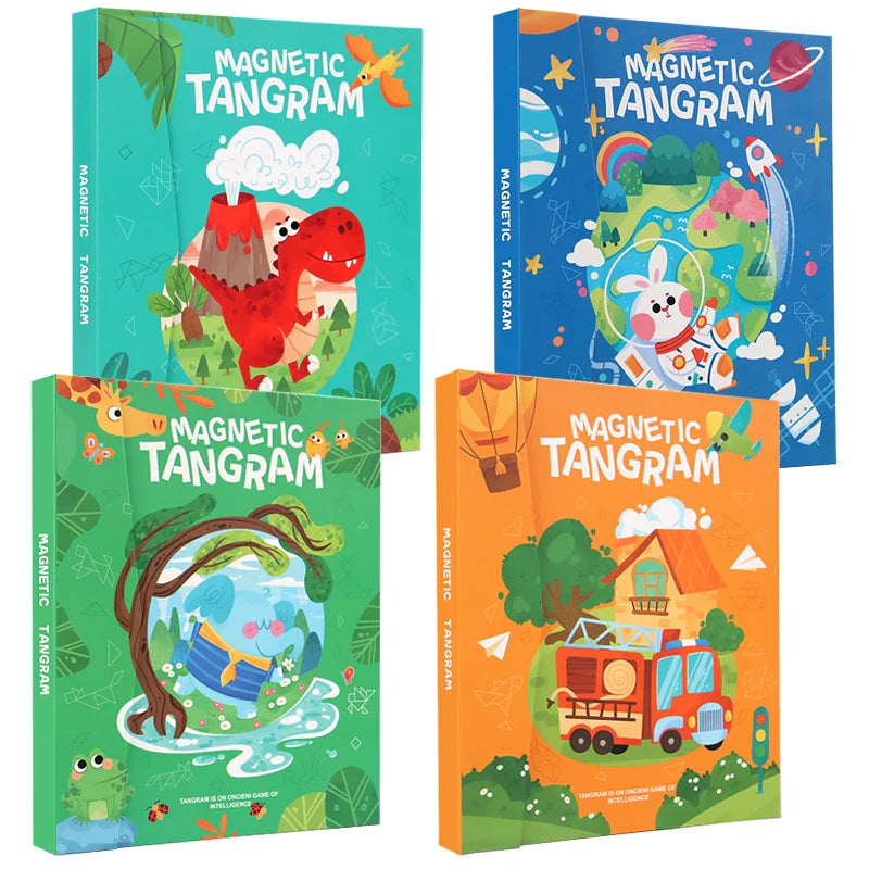 HKM-141203 Montessori Geometry Tangram Paper Puzzle Book for Kids - Educational DIY Learning Toy