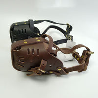 HKM-1412669 Durable Cowhide Basket Dog Muzzle for Medium and Large Breeds