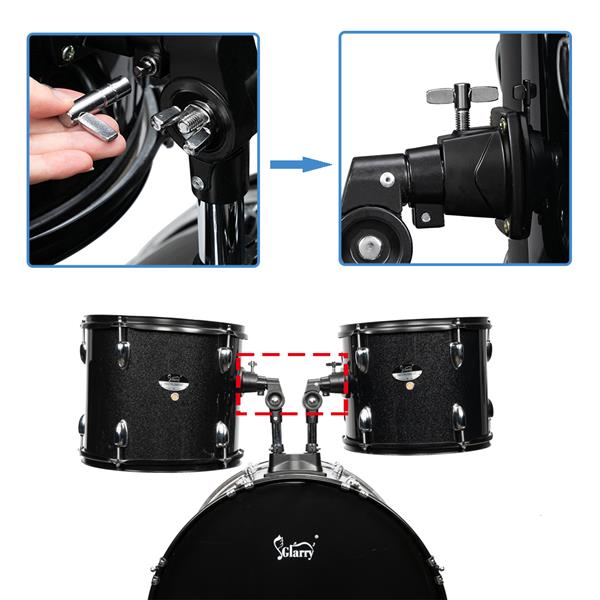 HKM-141331 22in Double-layer Oil Skin Drum with Five Drums and Black Frame