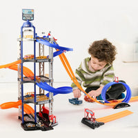 HKM-141331 Multi-Storey Rotating Lift Garage Parking Lot Vehicle Track Set for Kids 3+