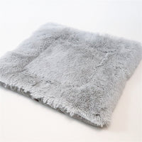 HKM-1414077 Cozy South Korean Velvet Cat Bed with Soft Cushion in White and Grey, 61x51CM