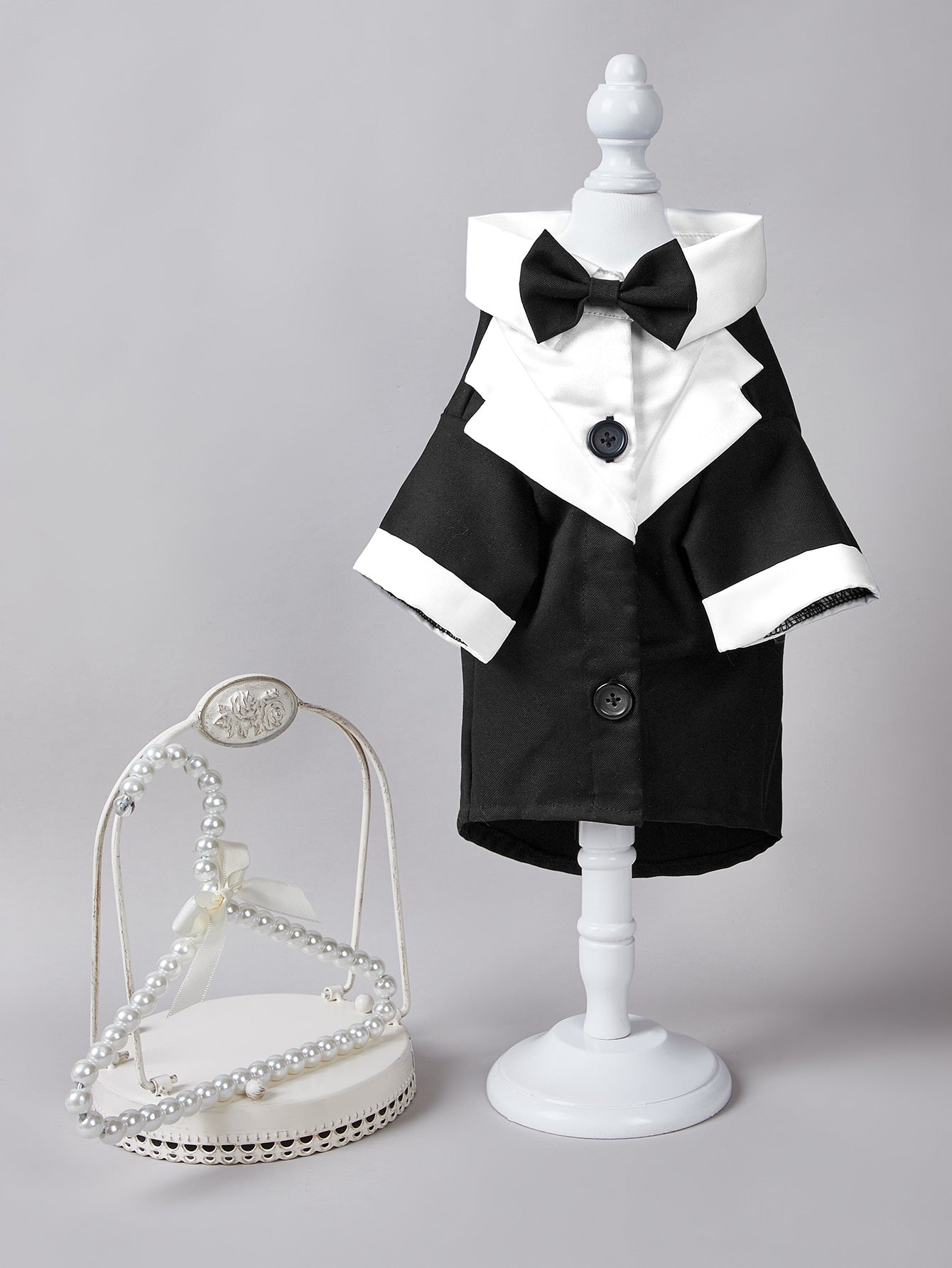HKM-1414589 Gentleman Four-Legged Suit Wedding Dress for Pets - Black, Gray, Dark Blue, Sizes XS-XL