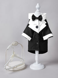 HKM-1414589 Gentleman Four-Legged Suit Wedding Dress for Pets - Black, Gray, Dark Blue, Sizes XS-XL