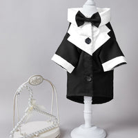HKM-1414589 Gentleman Four-Legged Suit Wedding Dress for Pets - Black, Gray, Dark Blue, Sizes XS-XL