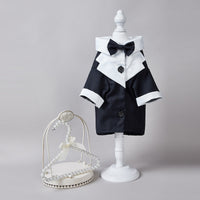 HKM-1414589 Gentleman Four-Legged Suit Wedding Dress for Pets - Black, Gray, Dark Blue, Sizes XS-XL