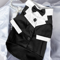 HKM-1414589 Gentleman Four-Legged Suit Wedding Dress for Pets - Black, Gray, Dark Blue, Sizes XS-XL