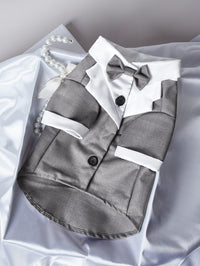 HKM-1414589 Gentleman Four-Legged Suit Wedding Dress for Pets - Black, Gray, Dark Blue, Sizes XS-XL