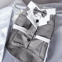 HKM-1414589 Gentleman Four-Legged Suit Wedding Dress for Pets - Black, Gray, Dark Blue, Sizes XS-XL