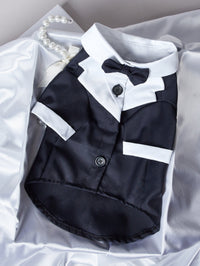 HKM-1414589 Gentleman Four-Legged Suit Wedding Dress for Pets - Black, Gray, Dark Blue, Sizes XS-XL