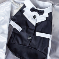 HKM-1414589 Gentleman Four-Legged Suit Wedding Dress for Pets - Black, Gray, Dark Blue, Sizes XS-XL