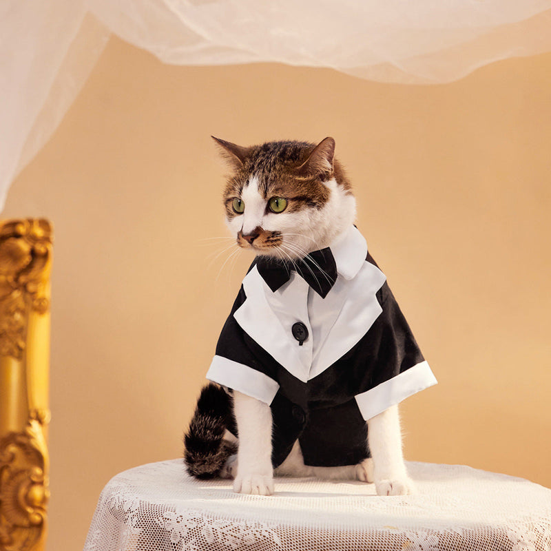 HKM-1414589 Gentleman Four-Legged Suit Wedding Dress for Pets - Black, Gray, Dark Blue, Sizes XS-XL