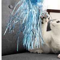 HKM-1414845 Tricolor Bell Tassel Cat Ticker Stick - PVC Fairy Wand Toy, 31CM