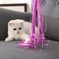 HKM-1414845 Tricolor Bell Tassel Cat Ticker Stick - PVC Fairy Wand Toy, 31CM