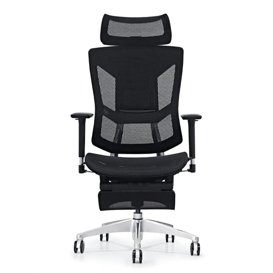 HKM-141523 Ergonomic Swivel White Desk Chair with Mesh Back for Conference and Office Use
