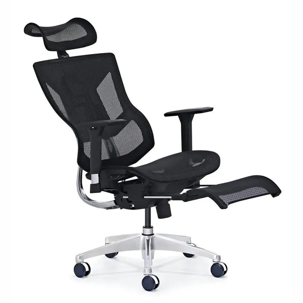 HKM-141523 Ergonomic Swivel White Desk Chair with Mesh Back for Conference and Office Use