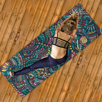 HKM-141523 Natural Rubber Yoga Mat - 4mm Thickness, Landscape Pattern, 1830mmx680mm