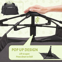 HKM-1415485 Portable Pop Up Dog Tent for Large and Extra Large Dogs, Dark Gray, Includes Carry Bag & Ground Pegs