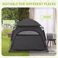 HKM-1415485 Portable Pop Up Dog Tent for Large and Extra Large Dogs, Dark Gray, Includes Carry Bag & Ground Pegs